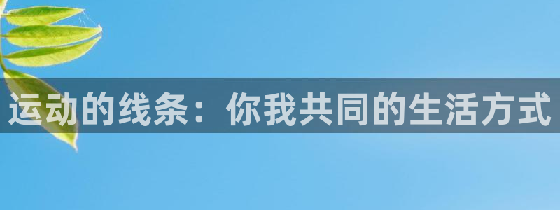 意昂体育4平台：运动的线条：你我共同的生活方式